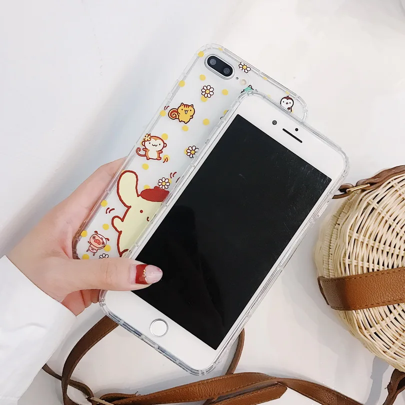 Netarlier Cartoon Case For iPhone 6 6s 4.7 Cute Animals Cinnamoroll Dog Cake Floral Protective Air Cushion Soft Phone Cover |