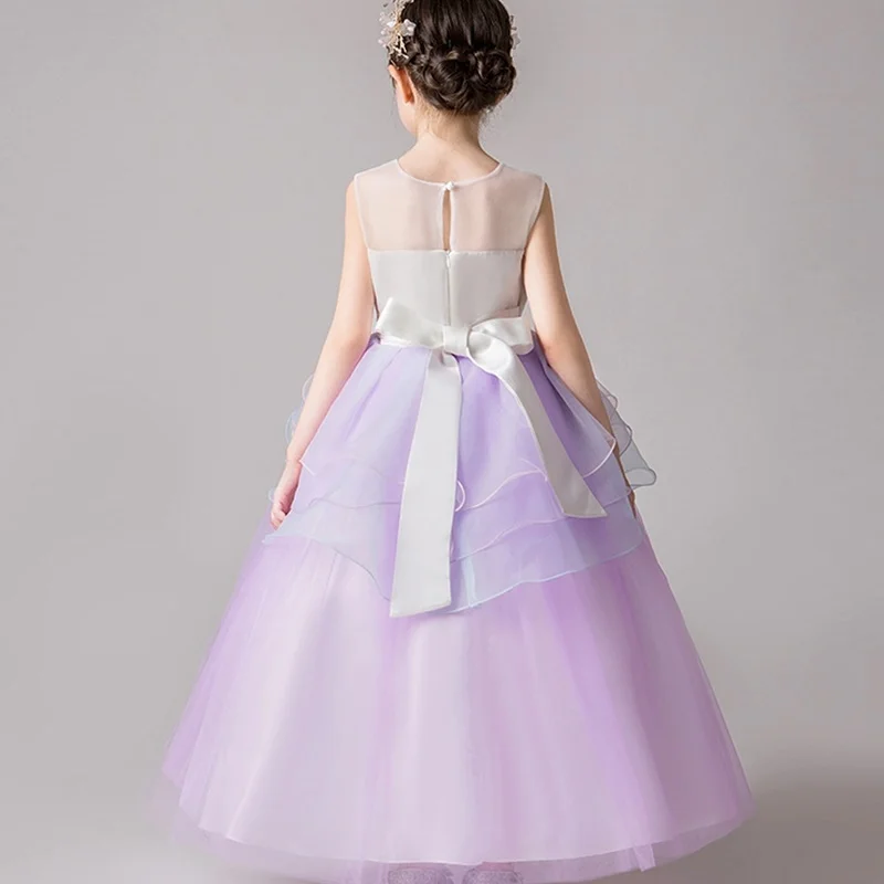 Платья с цветочным узором для девочек летние Пышные юбки свадебное платье пышные