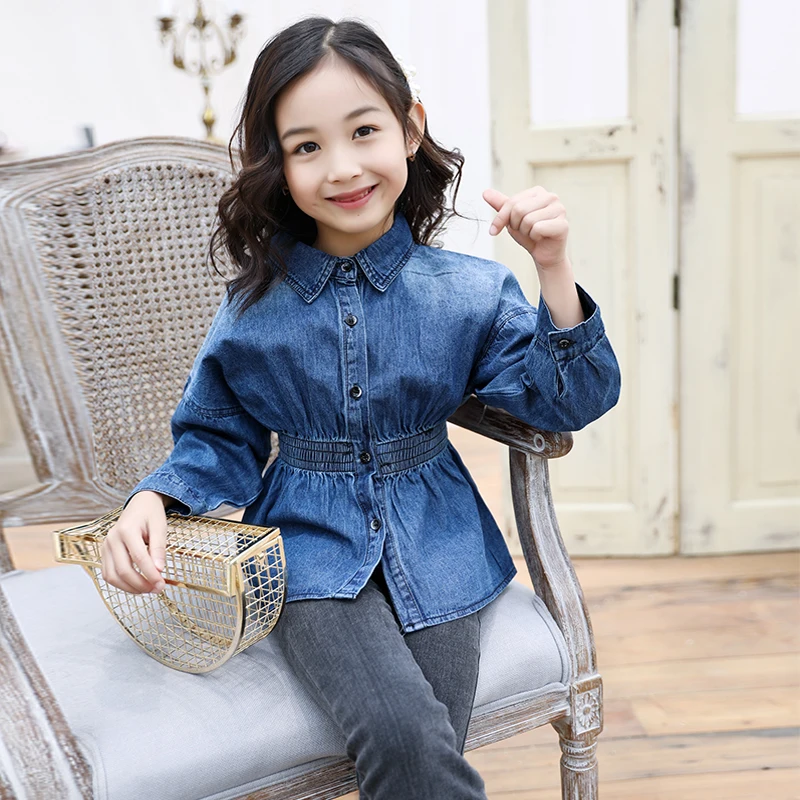 Коллекция 2019 года лидер продаж джинсовая куртка для девочек возрастом от 4 до 13