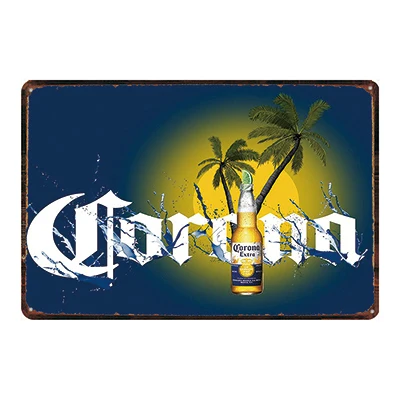Винтажная металлическая Жестяная Табличка Corona Extra Beer, ретро настенная тарелка для паба, ресторана, кухни, домашнего искусства, декора бара, настенная наклейка, DU-2040 - Цвет: DU2070