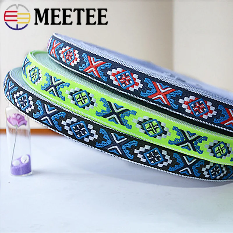 Лента для вышивки Meetee 10 ярдов 2 см жаккардовые ленты национальные кружевные