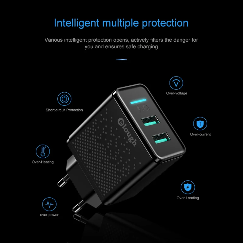 Elough зарядное устройство для телефона зарядка айфона xiaomi адаптер быстрой зарядки