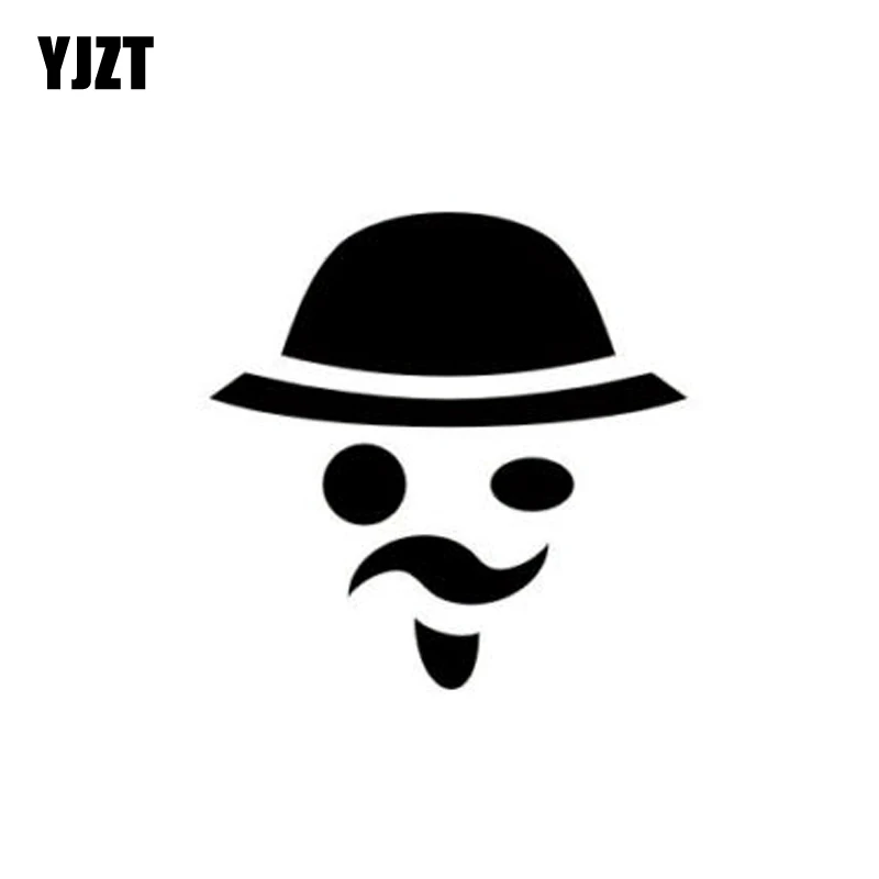 

YJZT, 12 см * 12 см, Забавная фигурка лица, Виниловая наклейка для автомобиля, черная/Серебряная Фотография