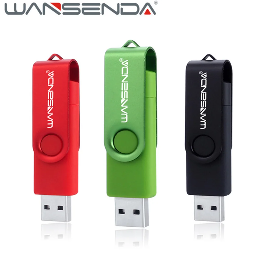 WANSENDA USB флешка 2 в 1 OTG флешки 128 Гб 64 ГБ 32 16 8 4 usb 0 micro Memory stick Android телефон ручка