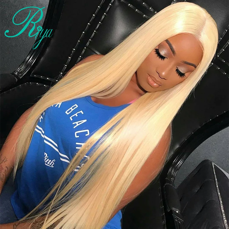 Riya Hair #613 чистый светловолосый парик шелковистые прямые бразильские волосы remy