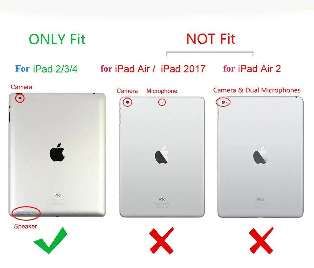 Чехол с поворотом на 360 градусов для iPad 2 3 4 чехол-подставка из искусственной кожи