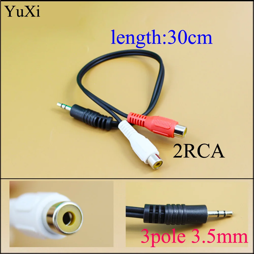 

YuXi 3,5 мм стерео штекер мини штекер на 2 гнезда RCA Джек аудио адаптер кабель 1/8 3 полюса