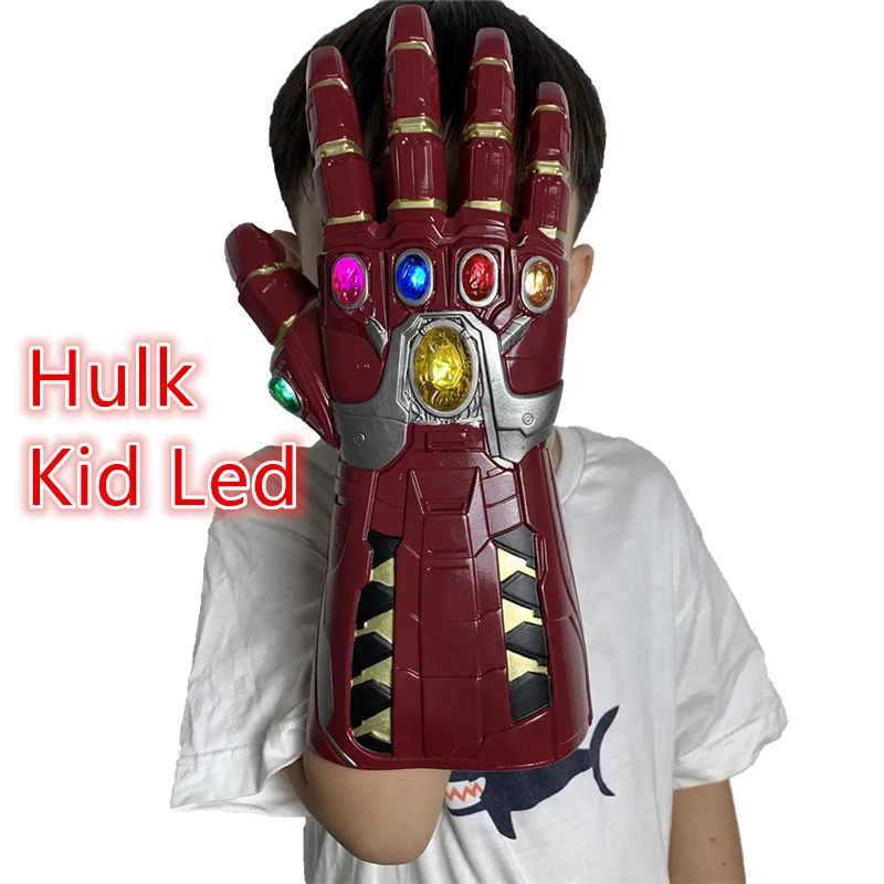 Hulk Kid Led Светодиодный светильник рукавицы 1:1 Ver. Военный Железный человек танос Косплей светодиодный костюм перчатки Хэллоуин подарок для детей - Цвет: Hulk Kid Led