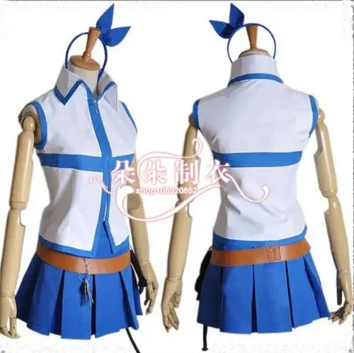 2016 Fairy Tail Люси хартфилия по умолчанию Форма Косплэй костюм вечерние платье |