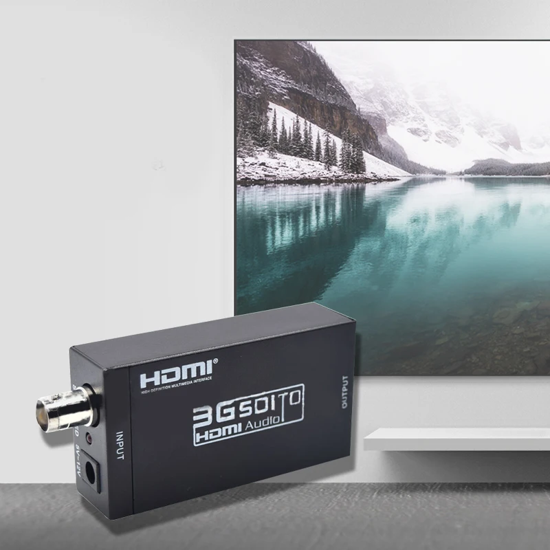 Новый горячий 3G SDI к HDMI видео аудио конвертер коаксиальный адаптер с адаптером