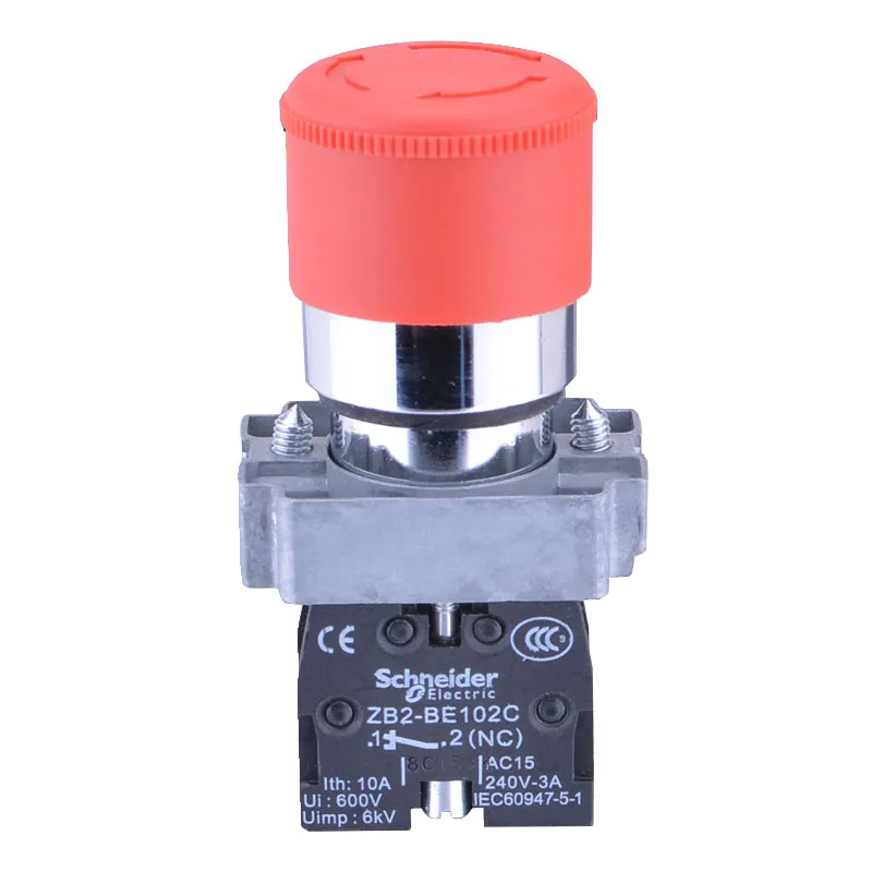 Кнопка аварийной остановки XB2BS442C Turn to Release 1N/C Red Грибовидная кнопка|turn|turn button |