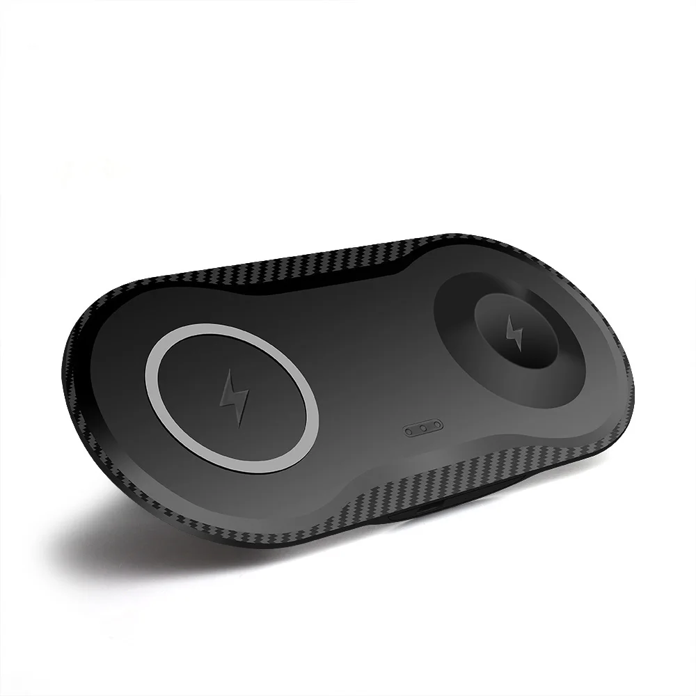 BLACK Qi Беспроводное зарядное устройство для Apple Watch 4 3 samsung Galaxy S9 S8 быстрая Беспроводная зарядная подставка для Xiaomi 9 iPhone X XS XR Max 7 8 10 Вт - Тип штекера: BLACK