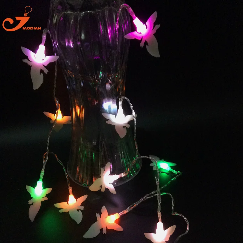 Белый Иней Ангел Рождество свет 10 светодиодов Свадьба освещения сад света строки