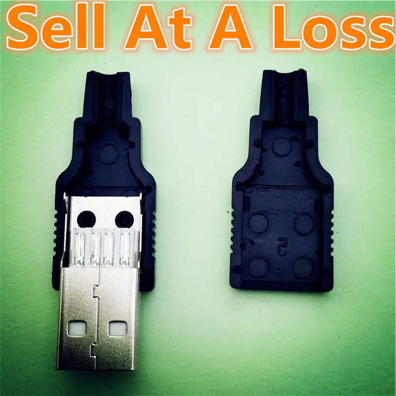 

10pcs G41 USB Male 4Pin A Type Plug Connector with Plastic Cover for Data Connection Interface Charging Sell At A Loss USA
