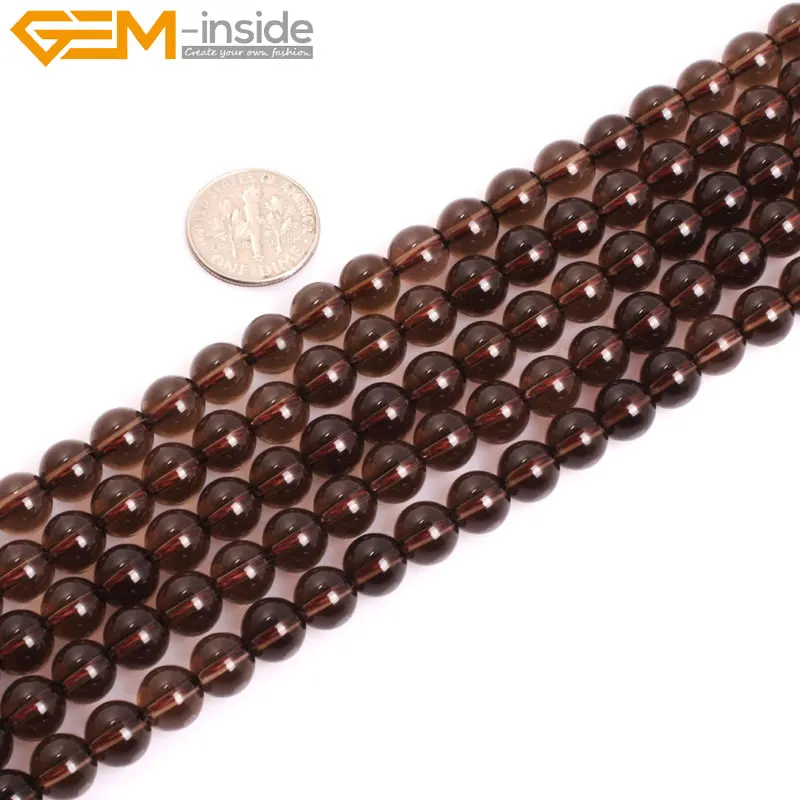 Круглые серые бусины из дымчатого кварца класса ааа 4-14 мм для изготовления