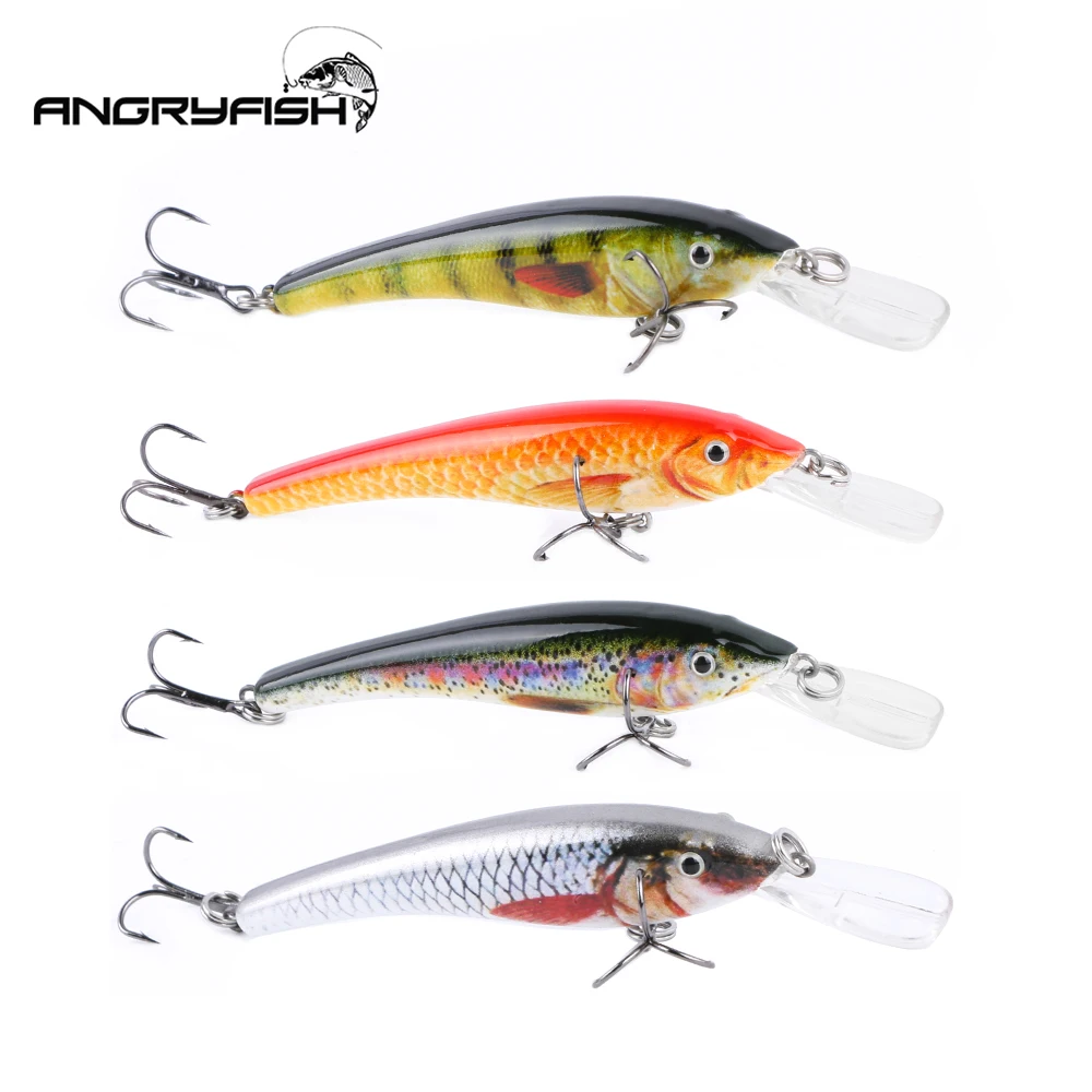 Фото Angryfish Новый 3D глаза 9,5 см 5,5 г рыболовные приманки whopper plopper 4 цвета похожая на настоящую твердая приманка для рыбалки приманка с крепким крюко... №1