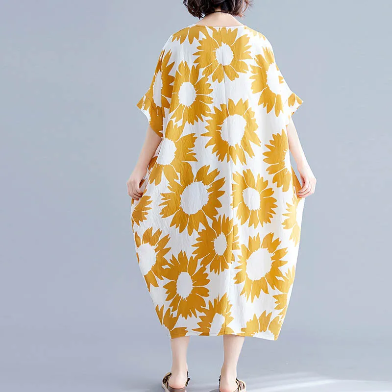 Женское длинное платье в винтажном стиле Свободный Повседневный Сарафан из