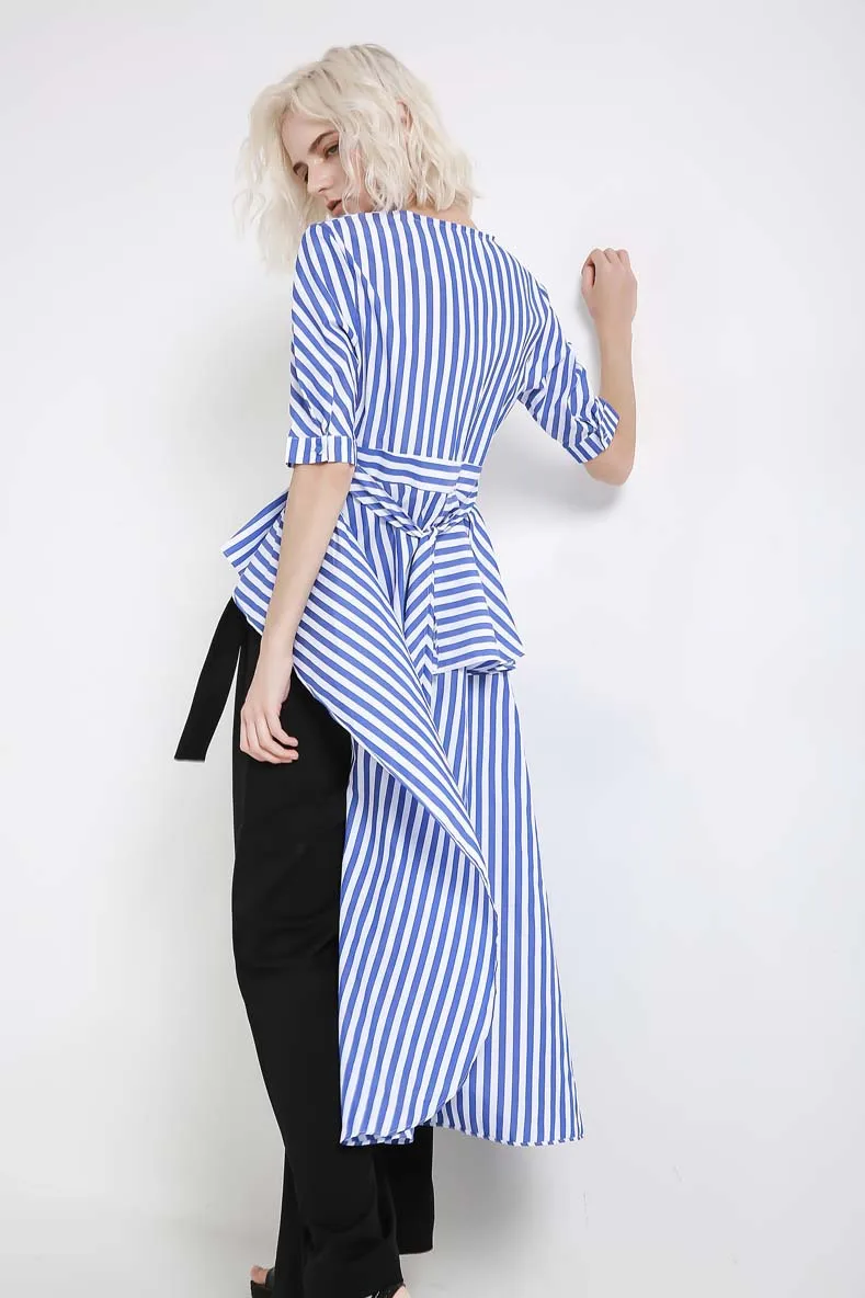 Summer Dress Real Vestido Longo Ukraine 2019 New Striped Half Sleeve Appliques Mid-calf Natural V-neck Women S-l | Женская одежда