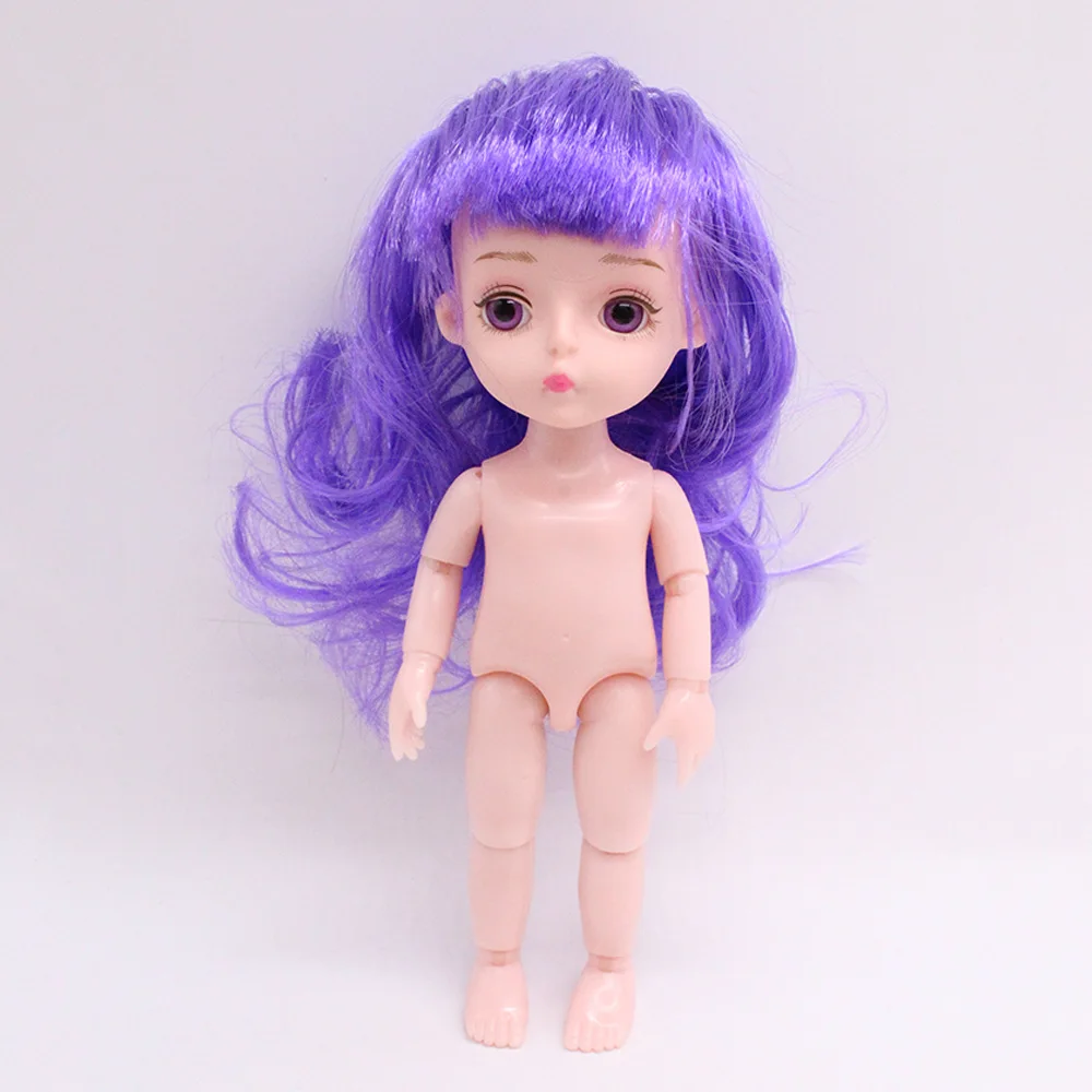 A Purple 15 см золотые волосы девушки одеваются куклы 13 суставов BJD кукла игрушка с 3D глазом Оригинальная кукла Дети подарок на день рождения Детские игрушки для девочки - Цвет: A Purple