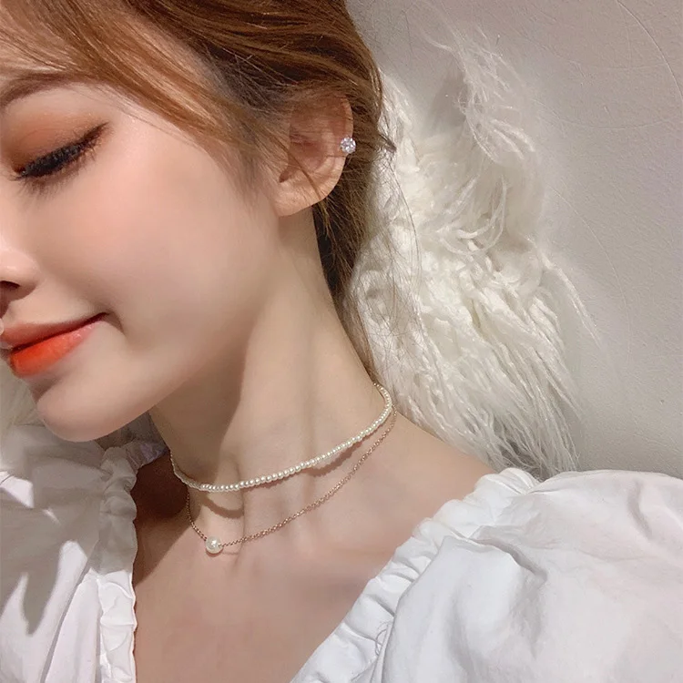 Женские двухслойные ожерелья MENGJIQIAO новые корейские и японские Элегантные с