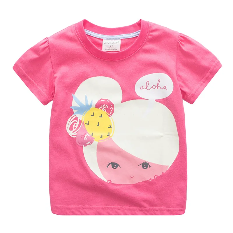Jumpingbaby/ футболка для девочек Детская летняя одежда для маленьких девочек Футболка белая футболка Camiseta Camisetas vetement enfant fille