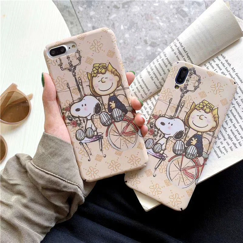 MORINBOiPhone6 ​​/ 6p / 7/8 PLUS cute cartoon Charlie and Snoopy X XR XS MAX mobile phone case anti-fall |