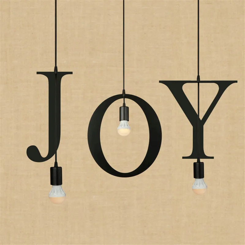 Лофт стиль английские буквы DIY Портфолио Железный Droplight промышленные винтажные