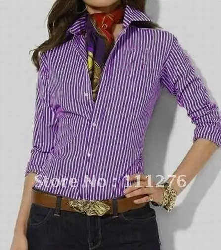 New Arrival women's Shirts Polo Striped POLO Shirt Long sleeve shirt Mixed Order size:S XL High quality|shirt importer|shirt cowboyshirts denim |