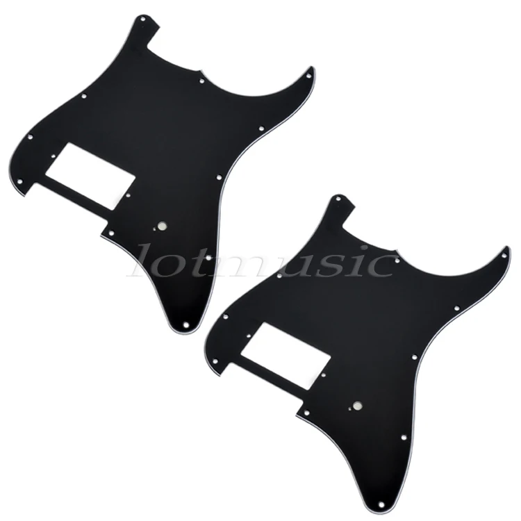 

2pcs guitar Pickguard 11 Hole One Humbucker Black for Fender Strat replacement