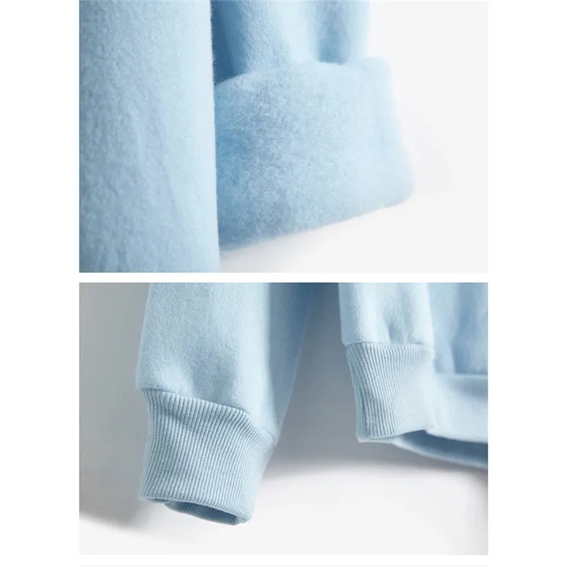 

Solid Sweatshirt Women Spring Autumn 2021Pink Pullover Plus Size Hoodies Casual Loose Clothing White Sweatshirts Feminina LR7