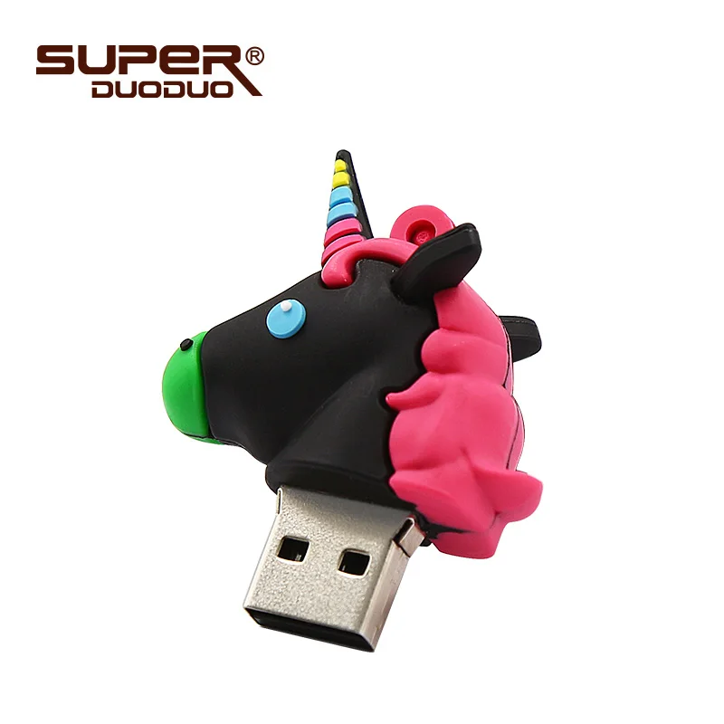 Милый флеш-накопитель USB с рисунком единорога, 8 ГБ, 16 ГБ, 32 ГБ, 64 ГБ, 128 ГБ, флеш-накопитель, usb диск, USB флеш-накопитель, лучший подарок