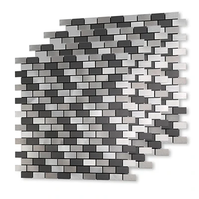 Advanced gray 3D Художественная металлическая мозаичная плитка для стен 12 дюймов, матовые наклейки Miroir Muraux для кухни, 4 штуки в партии - Цвет: Advanced gray