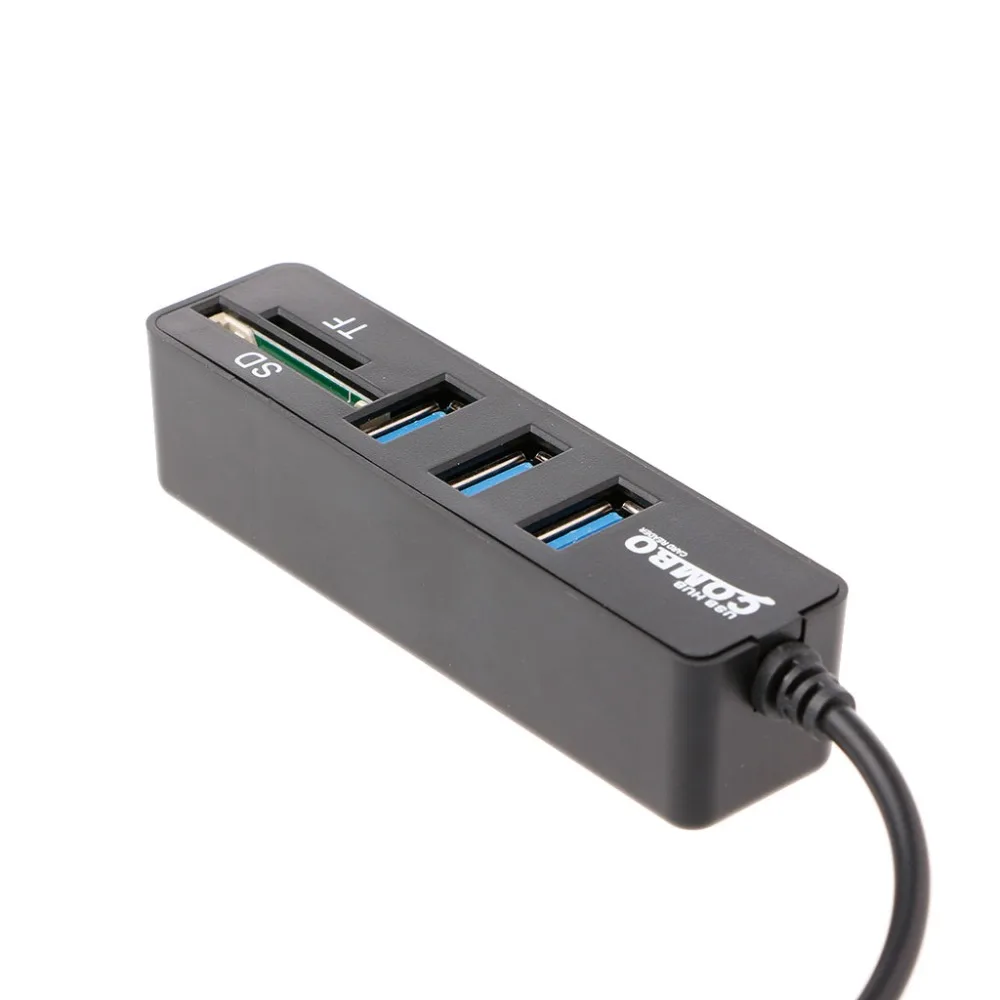 1 шт. черный 3 порта USB 2 0 концентратор сплиттер комбо Тип C кабель OTG SD/TF кардридер