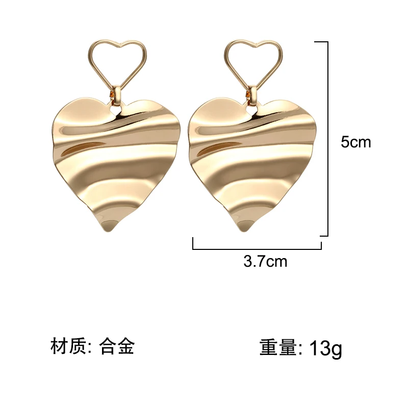 Серьги с сердечком в европейском и американском стиле модные серьги