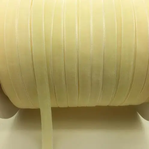 Ivory 5 ярдов(4,5 метров) 6 мм 9 мм 12 мм 15 мм 19 мм 25 мм 38 мм бархатная лента для повязки на голову с зажимами для украшения банта Выберите цвета - Цвет: Ivory