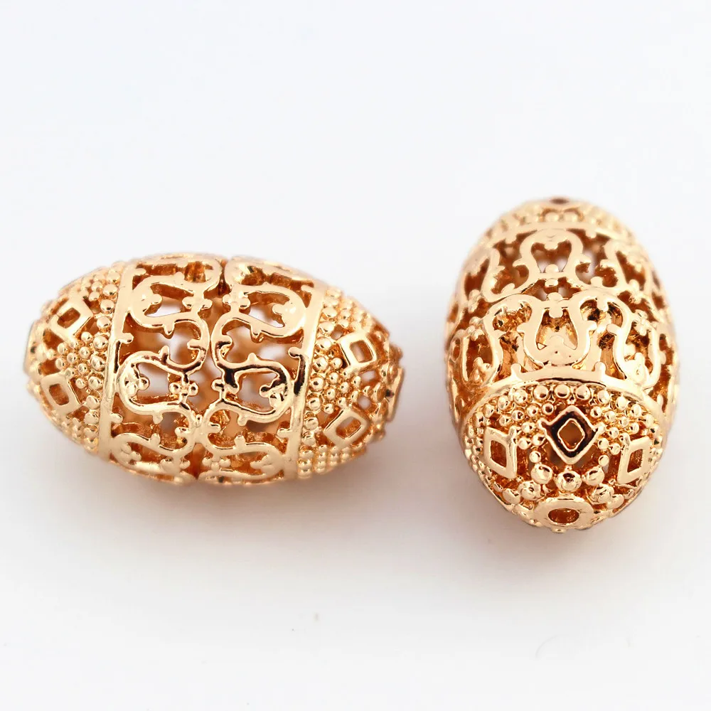 Metal Spacer Beads Oval Drum Egg Shape Hollow Flower Pattern Hole Size 2mm Charm DIY for African Men Women Jewelry Making | Украшения и
