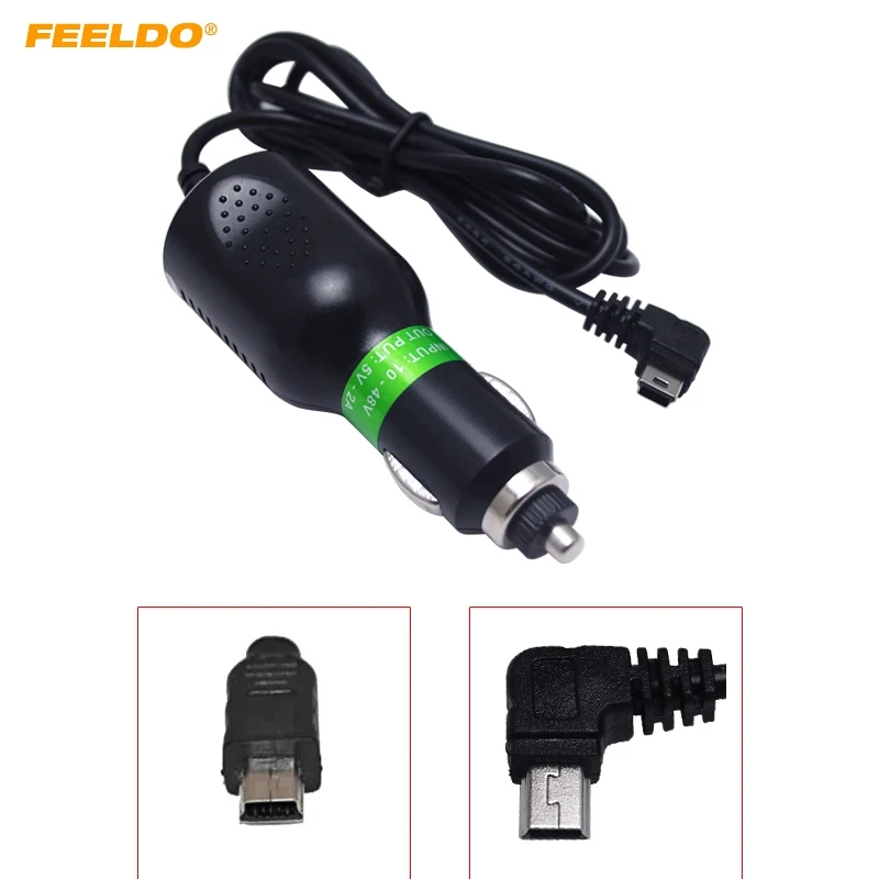 

FEELDO 1Set 12V/24V To 5V/2A Auto GPS Navigator Radar Charger Mini USB Interface Adapter Power Charger Adapter Cable Cord