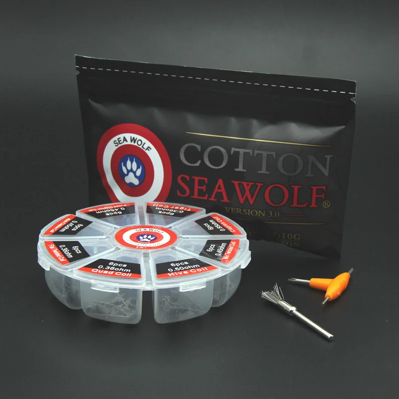 Собранная катушка Clapton 8 в 1 SEA WOLF Alien Tiger Hive Quad плоская скрученная сплавленная