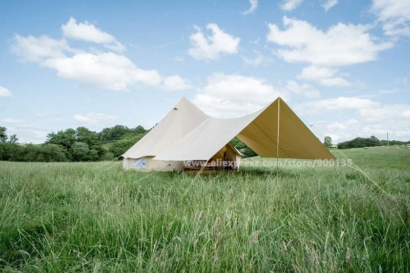 Бежевый навес из хлопчатобумажной ткани для кемпинга|canvas tent|the tenttent awning |