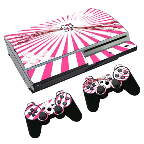 0244 Hello kitty наклейка для PS3 Fat playstation 3 консоль и контроллеры для PS3 Skins Наклейка виниловая пленка - Цвет: 0244