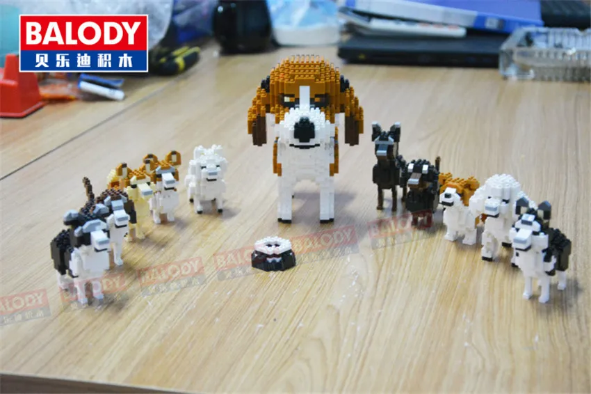 10 в 1 Balody алмазные блоки собака модель маленькие кирпичи такса игрушки brinquedos