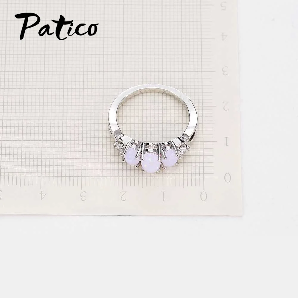 

New Arrival Women Fashion Opal Stone Rings For Weddings/ Engagement/ Party 925 Sterling Silver Trendy Fire Opal Rings