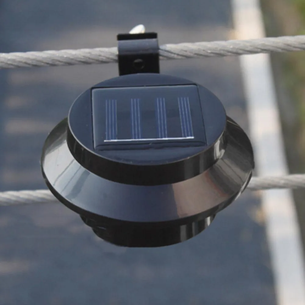 Зонд блестящий 3 LED на солнечных батареях Забор желоба свет Открытый Сад Двор