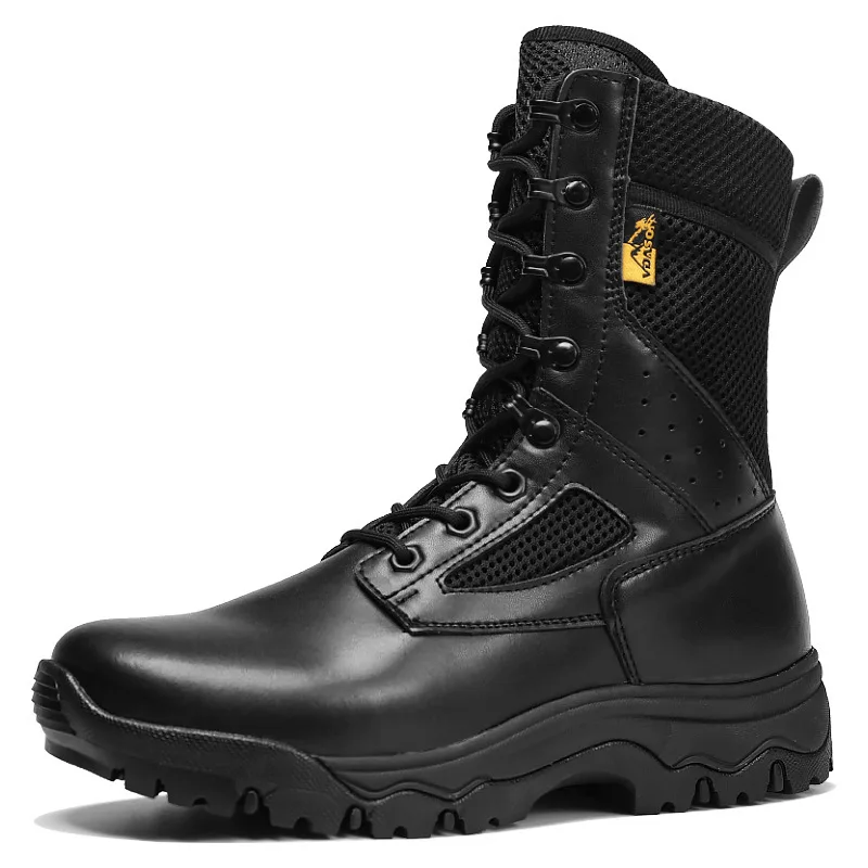 Black Summer Ultra Light Tactical Training Military Combat Boots Outdoor Hiking Camping Hunt High Top Non-slip Breathable Army Shoes - Цвет: Black