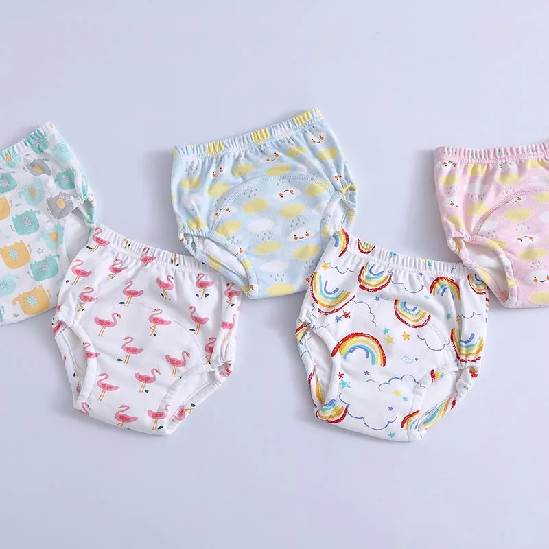 5PCS Waterproof Toddler Pants for Potty Toilet Training Reusable Infant Underpants Cloth Panties Child Underwear