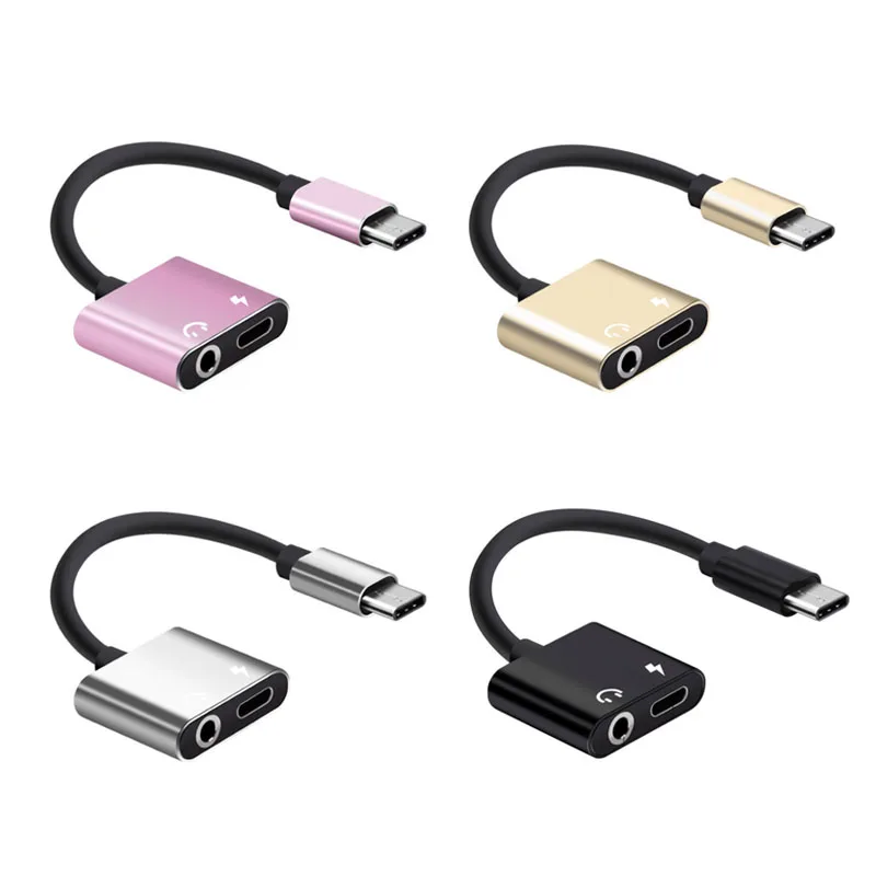 Type-C to 3.5mm headphone jack adapter Charger 2 in 1 Headphone AUX Audio Jack USB C Cable Adapter With Charging Port | Мобильные
