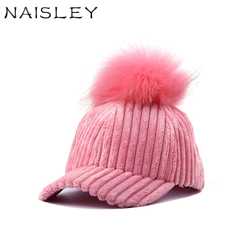 Naisley новые женские Модные шляпа Бейсбол женский Кепки реального норки англичане