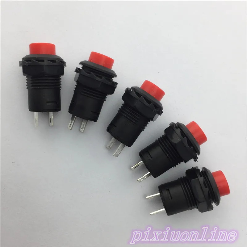 

High Quality 5pcs L46Y 12.5mm Plastic Push Button Switch For Car Modification Light Automatic lock 250v 2A Sell at a loss