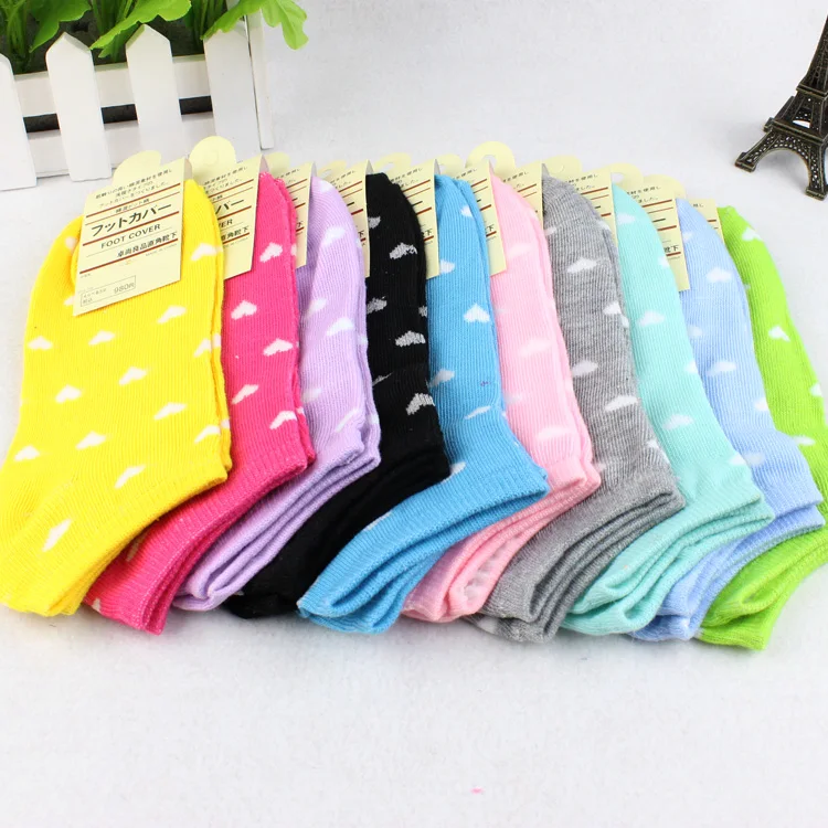 Носки следки женские карамельных цветов классические удобные разных с принтом в