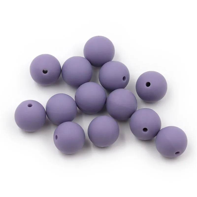 2017 New Color Dark Lilac Silicone Beads 9-19mm Round Teething Food Grade Siliconen kralen BPA Free | Украшения и аксессуары